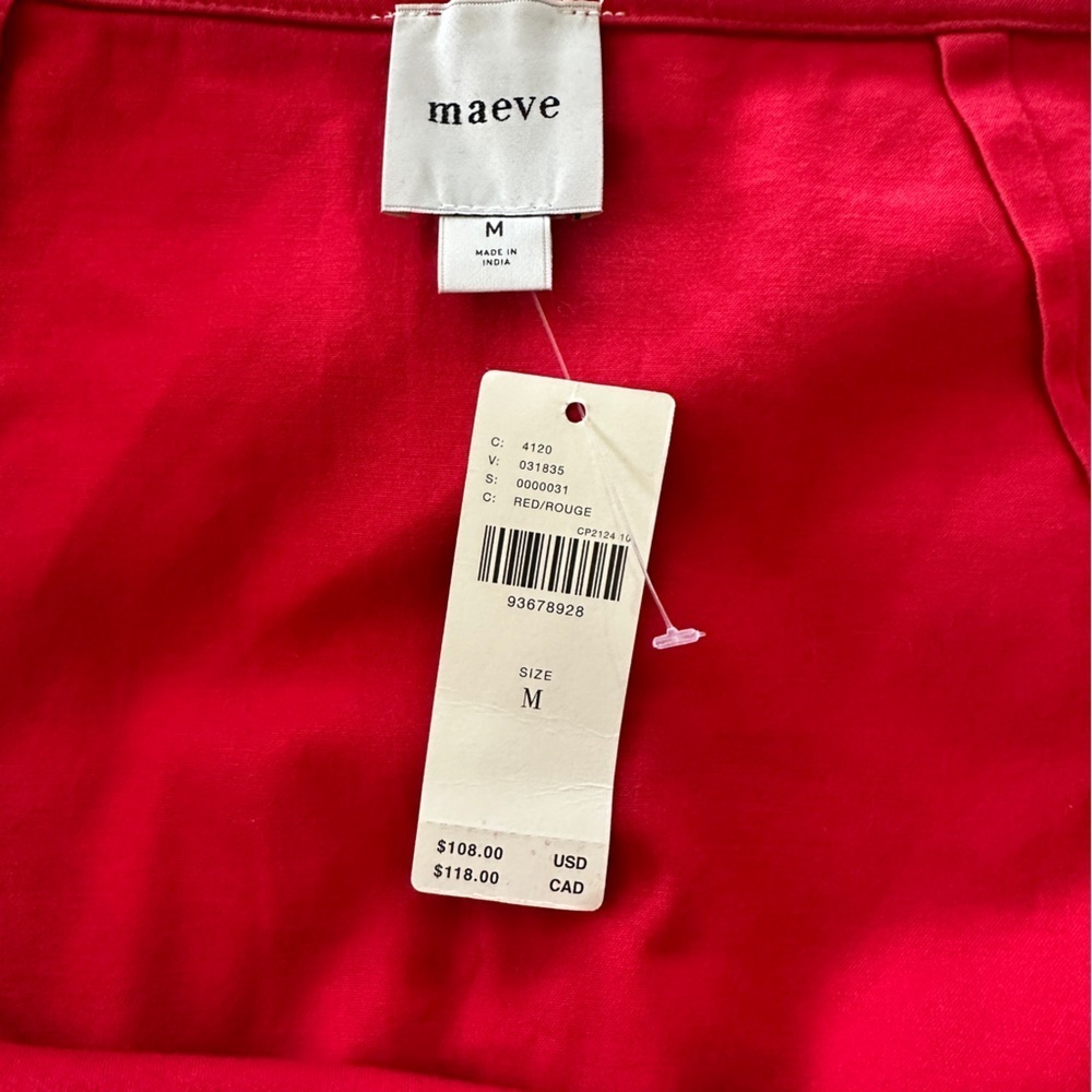 Anthropologie Maeve Red Bow Embroidered Midi Pencil Skirt Size M - Picture 11 of 14